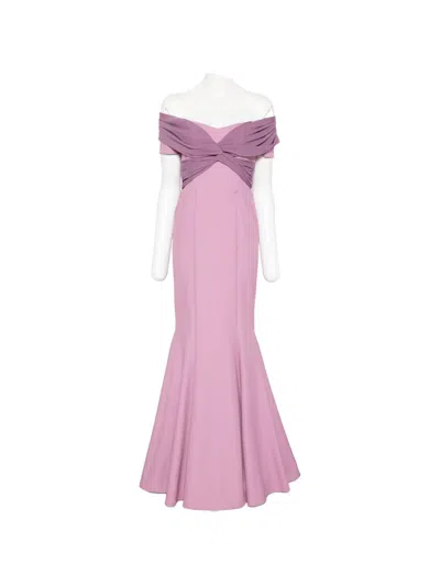 Alessandro Legora Off-shoulder Draped-detailing Maxi Dress In Pink