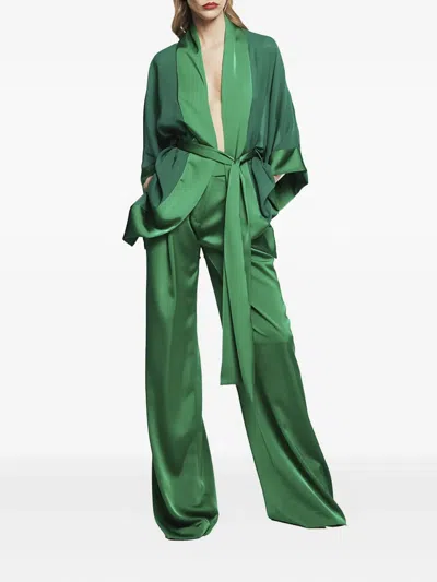 Alessandro Legora Satin-panelled Coordinated Set In Green