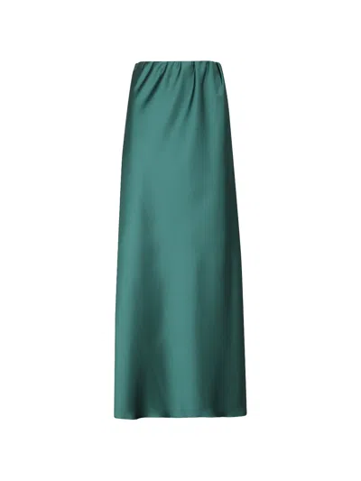 Alessandro Legora Satin-finish Flared Maxi Skirt In Green