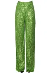 Alessandro Legora Sequined Trousers In Spring Green