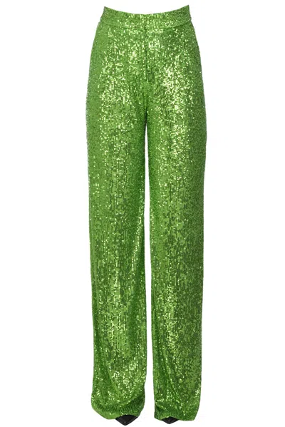 Alessandro Legora Sequined Trousers In Spring Green