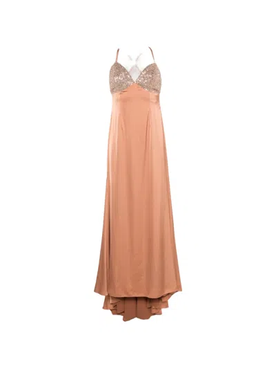 Alessandro Legora Sequin-embellished Maxi Dress In Orange