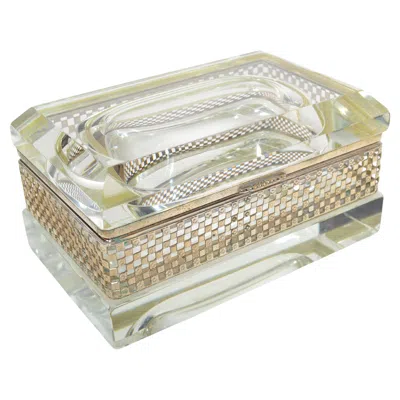 Pre-owned Alessandro Mandruzzato Art Deco Italian Murano Glass & 24k Gold Plate Jewelry Case Mandruzzato Style