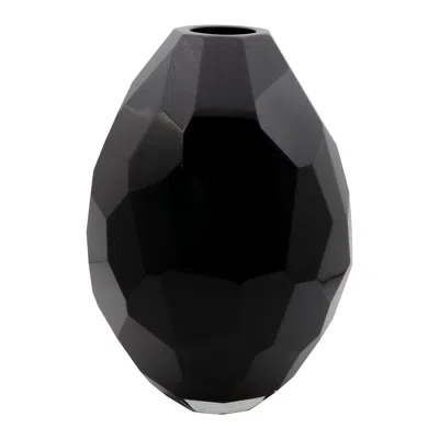 Pre-owned Alessandro Mandruzzato Barrel Vase By , Hand-blown Murano Glass In Black