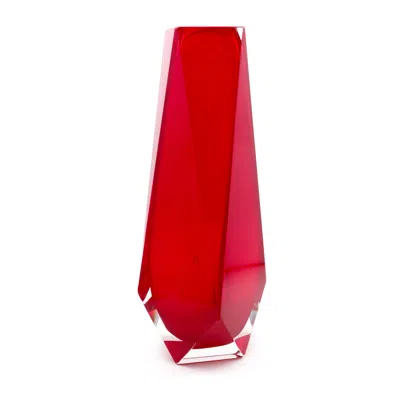 Pre-owned Alessandro Mandruzzato Extra Large Goccia Vase By , Murano Glass In Red