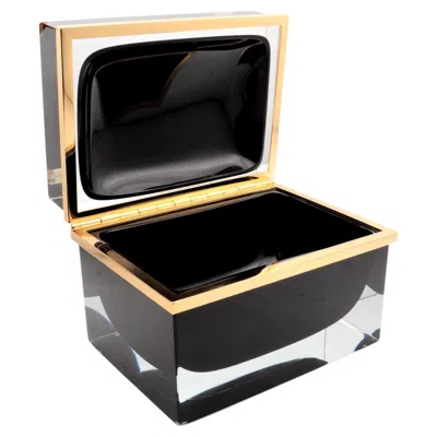 Pre-owned Alessandro Mandruzzato Extra-large Murano Glass Jewelry Box By  In Black