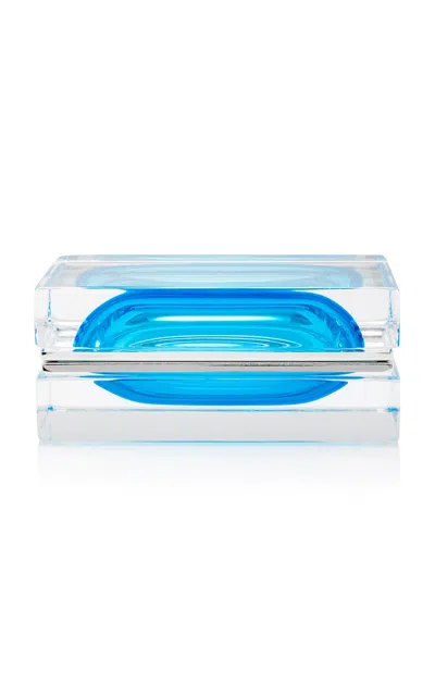 Alessandro Mandruzzato Large Murano Glass Jewelry Box In Blue
