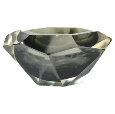 Pre-owned Alessandro Mandruzzato Mandruzzato Sommerso Faceted Diamond Caviar Bowl, Murano Glass, Italy, 1960s In Gray
