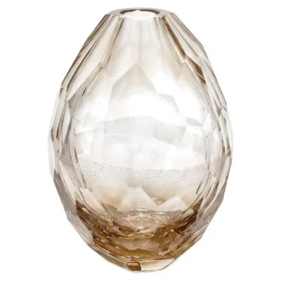 Pre-owned Alessandro Mandruzzato Murano Glass Barrel Vase, Handcrafted, 30x50 Cm In Sand