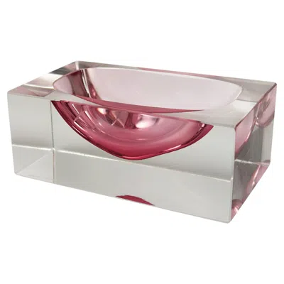 Pre-owned Alessandro Mandruzzato Murano Glass Bowl, Pink Sommerso, 1980s