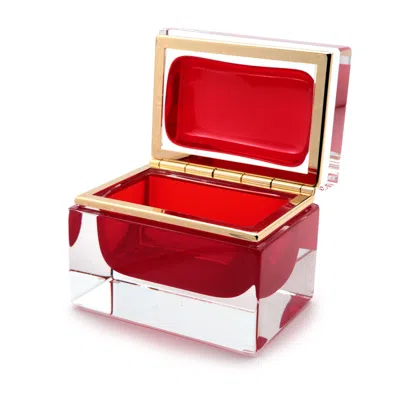 Pre-owned Alessandro Mandruzzato Murano Glass Jewelry Box By , 1990s Modern In Red