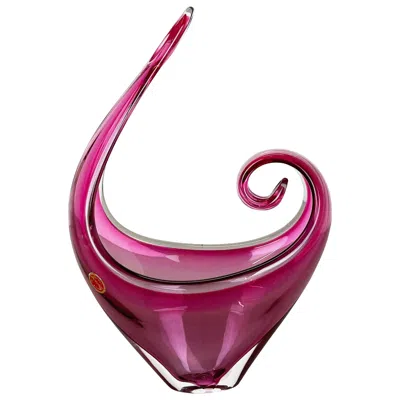 Pre-owned Alessandro Mandruzzato Murano Glass "pink" Bowl Element Shell Flavio Poli Attrib., Murano, Italy, 1970s