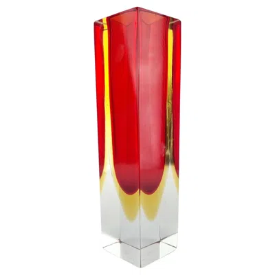 Pre-owned Alessandro Mandruzzato Murano Sommerso Glass Vase By Flavio Poli For , Italy 70s In Red