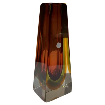 Pre-owned Alessandro Mandruzzato Murano Vase Sommerso Attr Pavel Hlava Italy Mid Century Modern In Brown