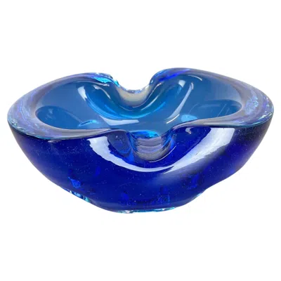 Pre-owned Alessandro Mandruzzato Rare Murano Glass "light Blue" Bowl Element Shell Ashtray Murano, Italy, 1970s
