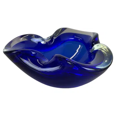 Pre-owned Alessandro Mandruzzato Rare Murano Glass "light Blue" Bowl Element Shell Ashtray Murano, Italy, 1970s In Purple