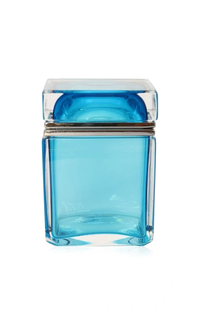Alessandro Mandruzzato Small Murano Glass Jewelry Box In Blue
