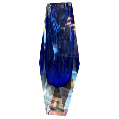 Pre-owned Alessandro Mandruzzato Vintage Italian Decorative Medium Murano Vase By Mandruzzato In Purple