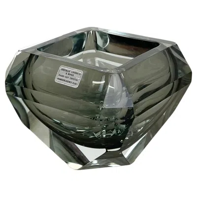 Pre-owned Alessandro Mandruzzato Xxl 3.3kg Glass Faceted "diamond" Sommerso Bowl Element Murano Italy, 1970s In Black
