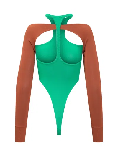 Alessandro Vigilante Bicolore Mini Bodysuit In Verde