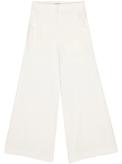 Alessandro Vigilante Bouclé Palazzo Trousers In White