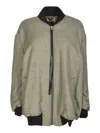 Alessandro Vigilante Check Pattern Rib Trim Zipped Bomber In Beige