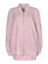 Alessandro Vigilante Cut-out Detail Oversized Zip Jacket In Nude & Neutrals