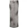Alessandro Vigilante Stonewashed Straight Denim Skirt