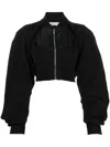 Alessandro Vigilante Cut-out Cropped Bomber Jacket In Black