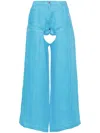 Alessandro Vigilante High-waist Wide-leg Trousers In Blue