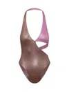 Alessandro Vigilante Two-tone Swimsuit In Brown