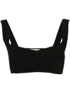 Alessandro Vigilante Ribbed Cropped Top In Black