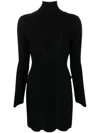 Alessandro Vigilante Roll-neck Cut-out Minidress In Black