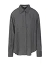 Alessandro Vigilante Shirt With Oversized Cuffs And Check Pattern In Grey
