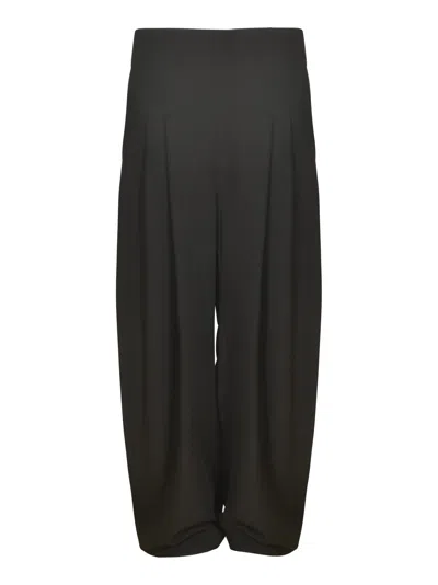 Alessandro Vigilante Wide Leg Plain Trousers In Black