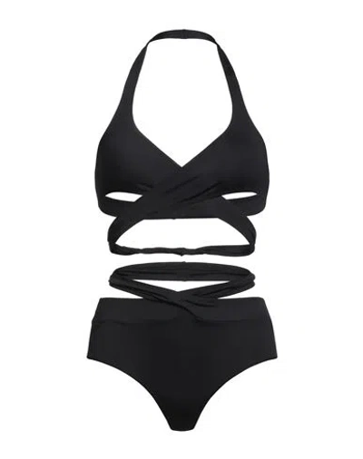 Alessandro Vigilante Woman Bikini Black Size 2 Polyamide, Elastane In Animal Print