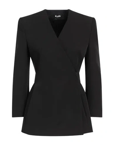 Alessandro Vigilante Woman Blazer Black Size 8 Recycled Polyester, Polyester, Elastane