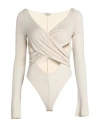 Alessandro Vigilante Woman Bodysuit Cream Size 6 Polyester, Elastane In White