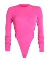 Alessandro Vigilante Woman Bodysuit Fuchsia Size 6 Polyester, Elastane In Pink