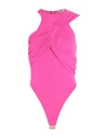 Alessandro Vigilante Woman Bodysuit Fuchsia Size 6 Polyester, Elastane In Pink