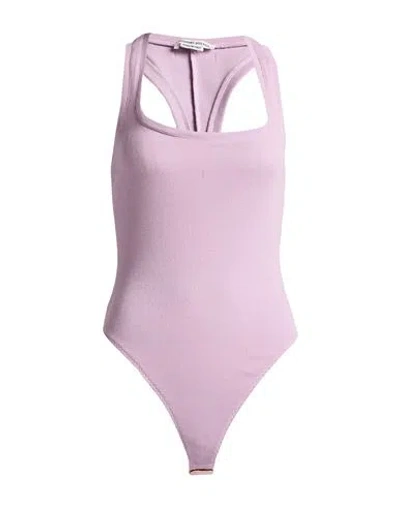 Alessandro Vigilante Woman Bodysuit Pink Size 8 Cotton, Elastane In Purple