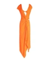 Alessandro Vigilante Woman Maxi Dress Orange Size 6 Polyester, Elastane