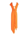 Alessandro Vigilante Woman Maxi Dress Orange Size 6 Polyester, Elastane In Orange