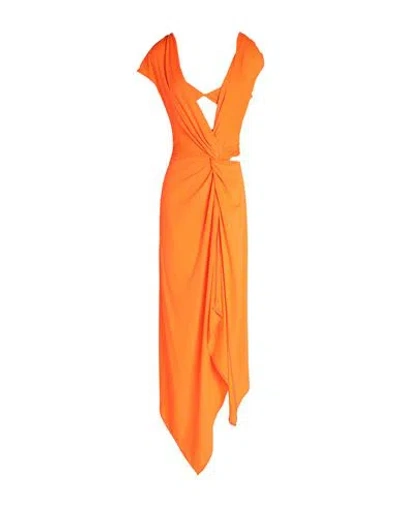 Alessandro Vigilante Woman Maxi Dress Orange Size 6 Polyester, Elastane