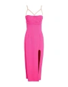 Alessandro Vigilante Woman Midi Dress Fuchsia Size 6 Viscose, Polyamide, Elastane In Pink