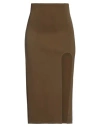 Alessandro Vigilante Front-slit Knitted Midi Skirt In Green