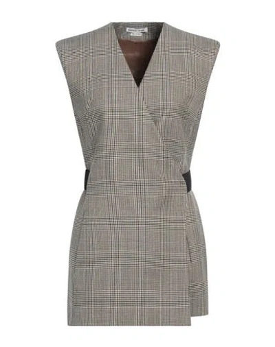 Alessandro Vigilante Woman Mini Dress Military Green Size 8 Virgin Wool In Brown