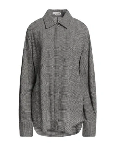 ALESSANDRO VIGILANTE ALESSANDRO VIGILANTE WOMAN SHIRT BLACK SIZE 6 VISCOSE, VIRGIN WOOL, POLYAMIDE, ELASTANE