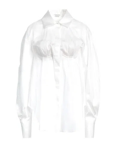 Alessandro Vigilante Woman Shirt White Size 6 Cotton, Elastane