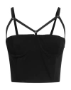 Alessandro Vigilante Woman Top Black Size 6 Viscose, Polyamide, Elastane In Black